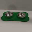 Hubulk Pet Dog Bowls 2 Stainless Steel Dog Bowl with No Spill Non-Skid Silicone Mat + Pet Food Scoop Water and Food Feeder Bowls for Feeding Small Medium Large Dogs Cats Puppies (Medium, Hunter Green)