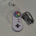 KIWITATA Retro SNES USB Controller, 2.4G Rechargeable Wireless SNES Remote Emulator Gamepad Controller for Windows 11/XP/8/7 MAC RetroPie (1 pack colorful button)