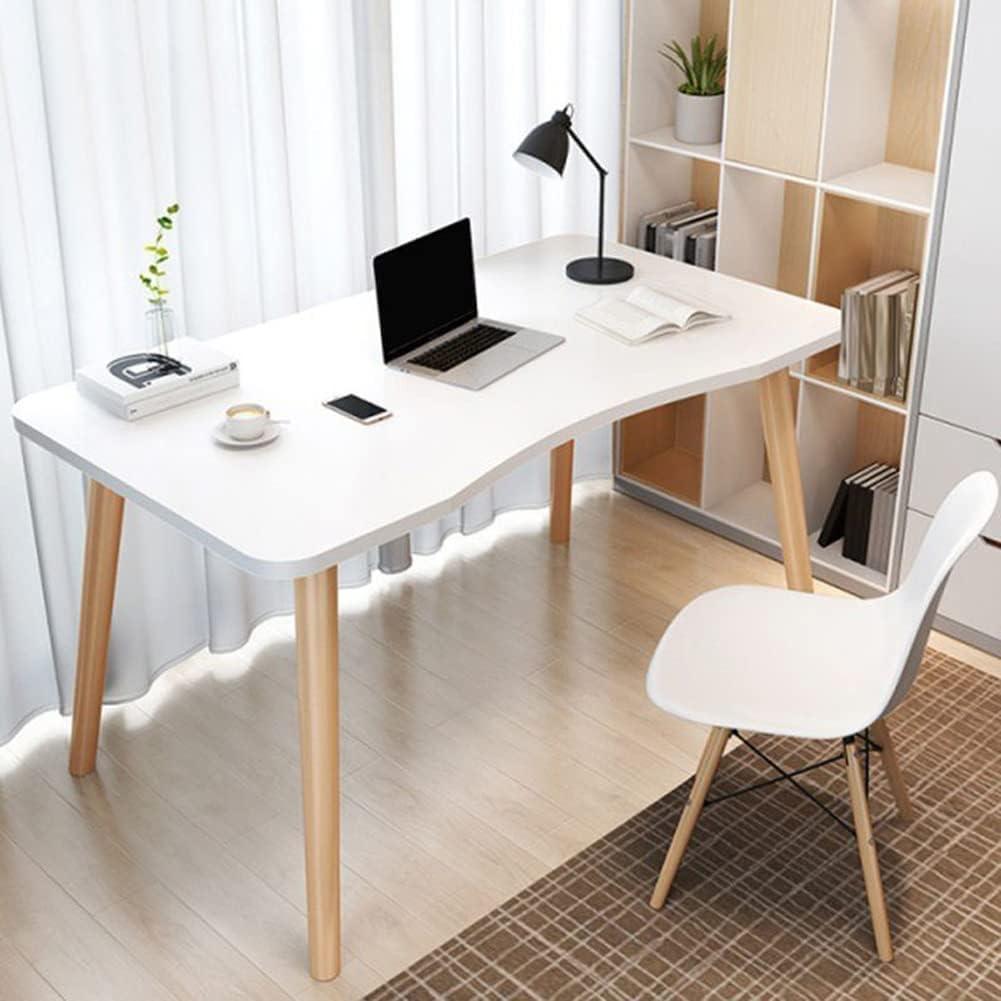 Modern White Wooden Computer Table, 40" L x 20" W x 30" H inches  Durable and Stylish Desk for Home Office, Bedroom, or Study