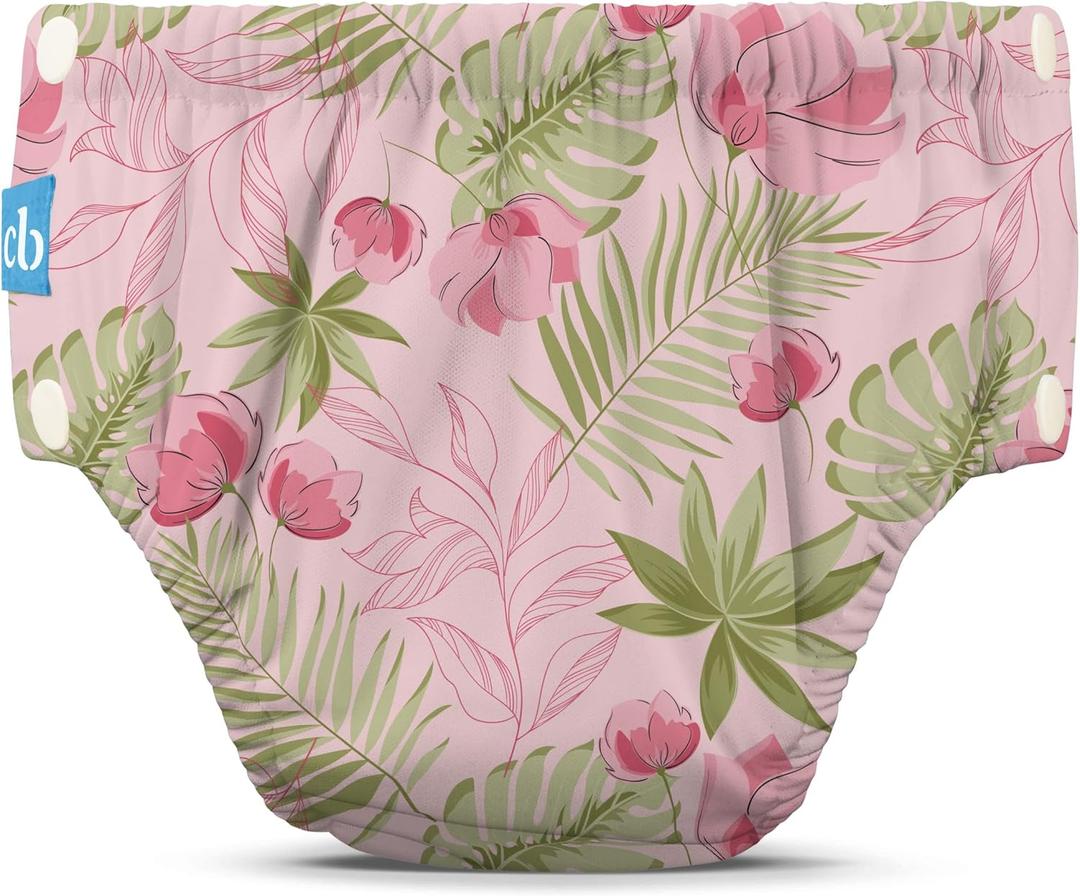 Charlie Banana Reusable Potty Training Underwear with Snaps, Designed to minimize Accidents, Pink Forest, Size M (16-28 lbs) (Medium)