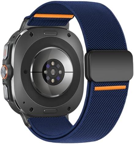 BXUXOHS Magnetic Elastic Bands Compatible with Samsung Galaxy Watch Ultra Band 47mm,Rugged Soft Fabric Strap Stretchy Nylon Sport Wristband for Galaxy Watch Ultra (2025/2024) for Women/Men