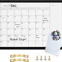 Dry Erase Monthly Calendar White Board for Wall, Solid Wood Black Frame Magnetic Whiteboard,Small Planning Board for Office, School and Home, Hanging Board for Schedule,11.8" x 15.7"(YL-BK-3040-A)