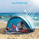 Night Cat Pop-up Beach Tent: Large Sun Shade Shelter for 2-4 Persons Picnic Sport Activities, 285 X 200 X 115 Cm