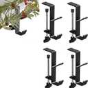 Guojanfon Clamp-On Under Desk Headphone Holder Backpack Hook Students' Desk Hook with Adjustable Arm Clamp Women's Bag Handbag and Christmas Stockings Holder Hanger (4 Black, 4)