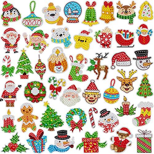 Labeol Diamond Art Kits for Kids Boys and Girls Ages 6-8-10-12 Easy to DIY Creative Diamond Art Sticker Craft by Numbers Kits for Kids and Adult Beginners (Christmas)
