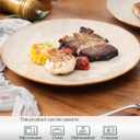 vicrays Ceramic Dinner Plates Set, 10.5 Inch, Set of 6, Round, Microwave, Oven, Dishwasher Safe, Porcelain Fluted Suitable for Steak, Pasta, Pizza, Home, Party, Restaurant (Beige)