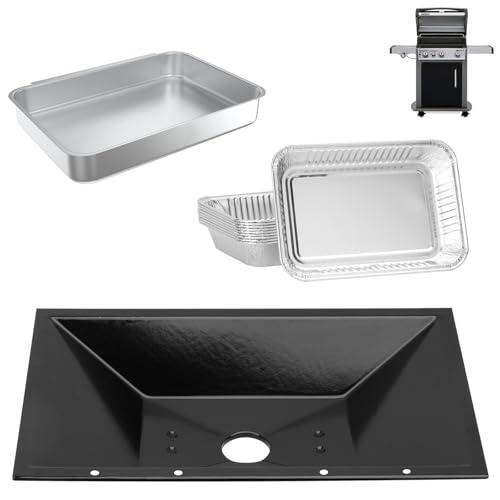 DcYourHome 99250 Grill Grease Tray with Catch Pan for Weber Spirit 300 Series(2007-2012) & Spirit 700, 6415 Aluminum Liners for Weber E-310,SP-320,E-320, for Genesis 1000 2000 3000,Silver B/C,Gold B/C