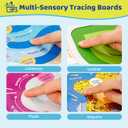 GiftAmaz Multi-Sensory Mindful Maze Boards, Textured Sensory Calming Toys for Kid, Finger Path Breathing Board, Calming Corner Items Social Emotional Learning, Mindful Sensory Cardboard Box for Kid 3+