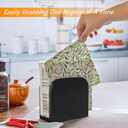 ALELION Black Napkin Holder for Table - Wood Upright Napkin Holders for Kitchen - Wooden Coutertop Napkin Dispenser for Dining Room Table Restaurant Picnic Party