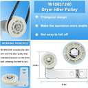 UPGRADED 4392067 Dryer Repair Kit with W10837240 Idler Pulley - Replaces Whirlpool Cabrio Duet Maytag Bravos XL Kenmore Elite, Includes WPW10314173 & 661570V & 279640 - AMI PARTS