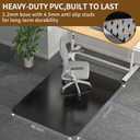 Office Chair Mat for Carpet 48x 60, Heavy Duty Desk Chair Mat for Low Pile Carpet with Cleats, Black Plastic Floor Mat for Gaming Chair, Smooth Rolling Carpet Chair Mat Protector