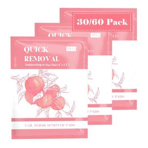 60PCS Nail Polish Remover Pads Nail Polish Remover Wipes 4 X 5.5 Large Size Acetone Pads Quickly Remove Nail Polish Travel-Friendly Individually Wrapped Moisturizing Wet Wipes For Nails