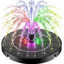 SZMP Solar Water Fountain 2025 Upgraded, 3.5W Solar Fountain Pump Garden Bird Bath with Color LED Lights, 4 Fixes & 7 Nozzles, Bird Bath Garden Patio Pond Pool Fish Tank