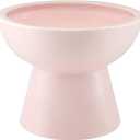 LoeJan Elevated Cat Food and Water Bowls Set, Pink - Raised Ceramic Anti-Vomit Whisker-Free Feeder for Kittens to Adult Cats