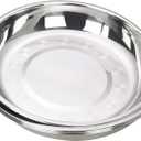 4-Piece Dinner Plates, Stainless Steel Metal Prep Plates