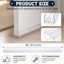 Yaocom 2 Pack 36” U Shape Door Bottom Seal, Exterior Door Sweep, Adjustable Weatherstripping Draft Stopper, Block Light Reduce Noise, Slide on Install, Fits 36” x 1-3/4”, Fills 3/8”-3/4” Gap (Clear)