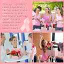 TaoBary 25 Set Breast Cancer Awareness Gifts 2 Cup Drink Carrier with Handle Pink Portable Foldable Tray Drink Holder Breast Cancer Gifts for Woman Disposable Coffee Cup Holder with Pink Ribbon