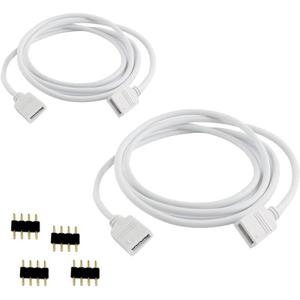 RGBZONE 2Packs 1.5M/4.92Ft 4PIN LED RGB Extension Cable Wire for 5050 3528 2835 RGB LED Strip Light
