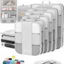 10 Set Compression Packing Cubes for Travel Essentials, Compressible Expandable Packing Cubes for Suitcase, OlarHike Luggage Organizer Bags for Travel, Handy Helper for Organizing Clothes(White)