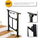 Upgrade 2 Steps Black Handrail & Indoor Stair Railing Kit, Fence & Rail Hand Rails for Outdoor Steps for Seniors for Porch Railing & Deck Hand Rail (1-2 Steps) - Set 1