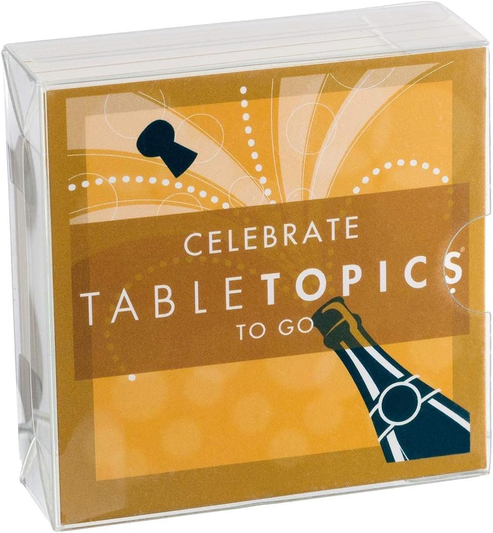 TableTopics Celebrate to Go Conversation Cards Game for Parties, Special Occasions, & Holidays with 40 Questions to Take Anywhere, Great Gift