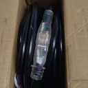 POWGRN 25 Ft 10AWG Black Outdoor Extension Cord Waterproof Heavy Duty 10 Gauge 3 Prong, Flexible Cold-Resistant Power Cord Indoor & Outside with Lighted Indicator End, 15Amp 1875W SJTW ETL Listed