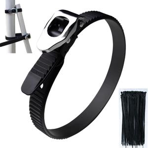 Heavy Duty Reusable Ratcheting Cable Ties with Stainless Steel Buckle, Ultimate Grip Lock Straps That Do Not Require Assembly, Adjustable Multipurpos Ratchet Grip Straps for Secure Anything