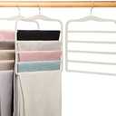 Pants Hangers Space Saving,Organization and Storage for Dorm Room Essentials for College Students Girls,Non-Slip Velvet Hangers,Multifunctional Pant Hanger Closet Organizer for Trousers Scarf-3 Pack