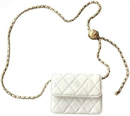Mini Belt Bag Waist Bag for Women Fashionable Small Waist Bag Belt Bags for Women Trendy Y2k Accessories (White,Large)