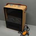 Electric Fireplace Heater for Indoor Use, 1500W/750W Space Heater Fireplace with 3D LED Flame, Double Safety Protection, Portable Fireplace Heater for Home Office Christmas Decoratio, Oak