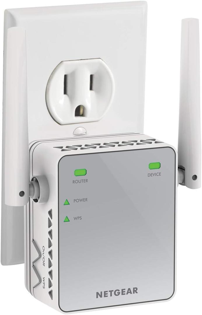 NETGEAR Wi-Fi Range Extender EX2700 - Coverage Up to 800 Sq Ft and 10 Devices with N300 Wireless Signal Booster & Repeater (Up to 300Mbps Speed), and Compact Wall Plug Design