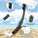 Snorkeling Gear for Adults, Dry Adult Snorkel Set HD Panoramic View Snorkel Mask Set, Anti-Leak and Anti-Fog Scuba Diving Package with Mesh Bag Ear Plug for Snorkeling Scuba Diving Travel (Black/Transparent)