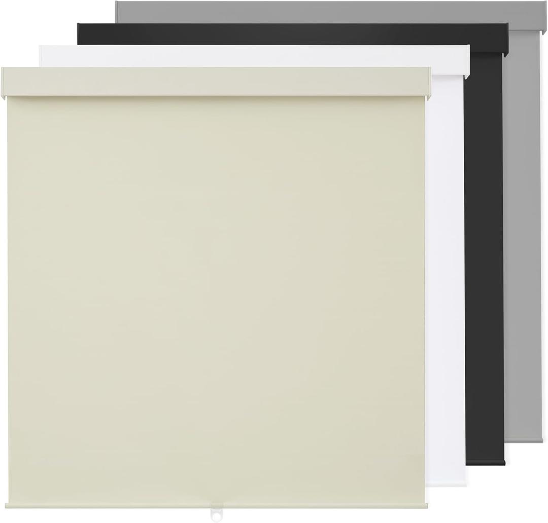 100% Blackout Roller Shades Cordless Blinds for Indoor Windows,Free-Stop Window Shades Pull Down,Thermal Insulated Fabric UV Protection,Blackout Window Guard Blinds for Home,Office,Ivory,33" W x 72" H