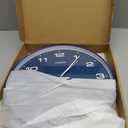 Wall Clock, 14" Large Dial Non-Ticking Silent Battery Operated Analog with LCD Display for Perpetual Calendar and F Temperature, Ideal Modern Home, Bedroom, Kitchen, Office Decor (Blue)