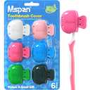 Mspan Toothbrush Cover Cap Case: Brush Head Protector Pods Plastic Travel Tooth Brushing Clip for Manual & Electric Toothbrush - 6 Packs (White, Pink, Dark Pink, Blue, Green, Dark Teal)