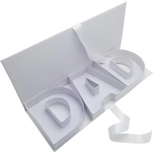 WENPACK Empty Father's Day DAD Sweet Gift Box Cardboard Letter Shaped Fillable Chocolate Strawberry Candy Birthday (DADWhite)