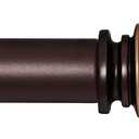 SIMEWIN Bronze Curtain Rods for Windows 66 to 120 Inches Adjustable Decorative 1 Inch Diameter Single Window Curtain Rod Set with Classic Finials, Bronze with Gold Finishing