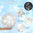 12 Pack 12 Inch Glow in The Dark LED Beach Ball Jumbo Confetti Glitters Inflatable Ball Swimming Pool Game for Party Pool Summer