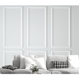 6-Frame Peel and Stick Pre-Cut Wall Molding Kit Wainscoting Wall Panels for Interior Wall Decor Living Room Bedroom Accent Wall (JX88)