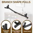 uxcell 10Pcs Twig Knobs, 6" Zinc Alloy Tree Branch Furniture Dresser Pull Handles for Kitchen Wardrobe Farmhouse (Black, 5" Hole Distance)