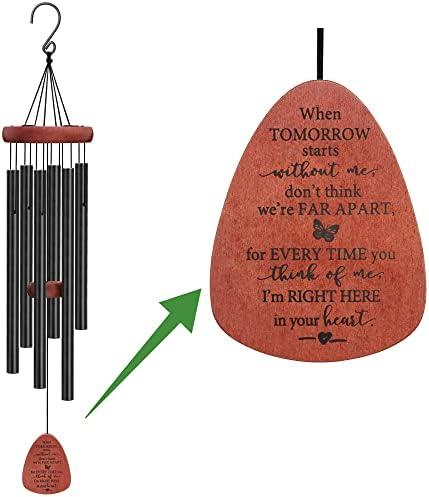 Memgift Memorial Wind Chimes for Outside – Sympathy Gift for Loss of Loved One, Outdoor Keepsake in Memory of Dad or Mom