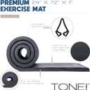 Tone Fitness 1-Inch Thick Yoga Mat | High-Density, Non-slip Exercise Mat with Carrying Strap for Yoga, Pilates, & Home Gym Workouts | Multiple Options