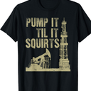 Funny Oil Field Art For Men Women Oilfield Plant Pump Lovers T-Shirt Size XL