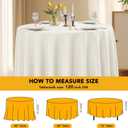 6-Pack Ivory Round Tablecloths, 120 Inches, Stain-Resistant Polyester for 5-6 Ft Round Tables - Washable Table Covers for Weddings, Banquets, Birthday Parties, Events