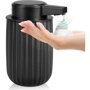 Automatic Soap Dispenser Foaming Touchless: 9oz Plastic Black - Rechargeable Electric Smart Auto Foam Soap Dispenser - Bathroom Kitchen Hand Dish Lotion