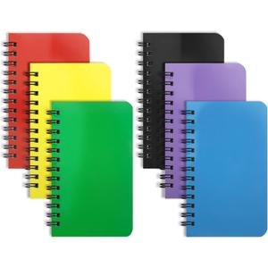 6 Pack Small Spiral Notebook Pocket Notebook 3x5 Spiral Notepads With Lined Pages, Small Top Spiral Notebook Little Mini Memo Steno Note Pads for Outdoor Home Office College School