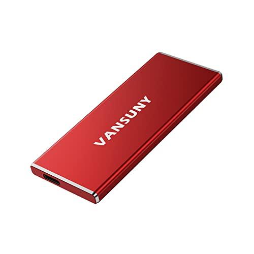 Vansuny 1TB Portable External SSD, USB 3.1 Gen2 540MB/s High-Speed Data ssd External Hard Drive USB C, Metal Mini Portable External Solid State Drive, Red