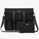 TOPDesign Utility Water Resistant Tote Bag with 22 Pockets, Top Zipper Closure & Thick Bottom Support, for Working Women