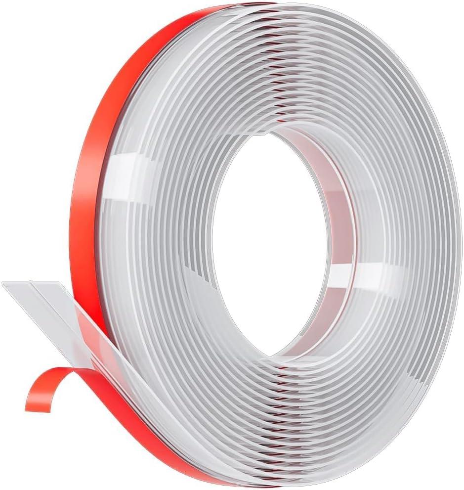 10FT Weather Stripping Door Seal - 1" Silicone Door Draft Seal Tape for Gaps Under Door Weatherstripping Sweep Stopper for Bottom of Shower Door/Sliding Glass Door (Clear)