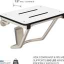 Seachrome Lift-Assist Shower Seat, Yoke-Style Bench, Wall Mount, 22" x 15", Solid White Phenolic